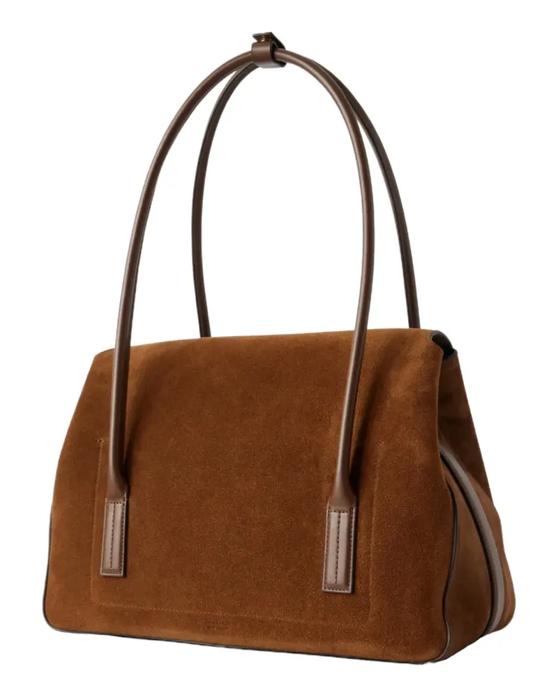 Tom Ford padlock-detail suede shoulder bag - Braun Braun