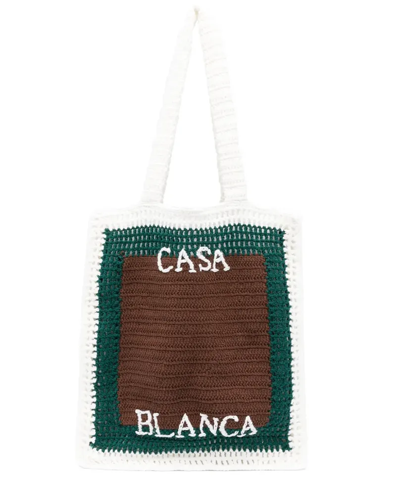 Casablanca Paris Gehäkelter Tennis Tote Bag - Braun Braun