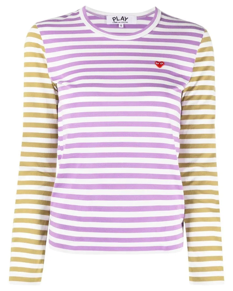 Comme des Garçons T-Shirt mit Herz-Patch - Violett Violett