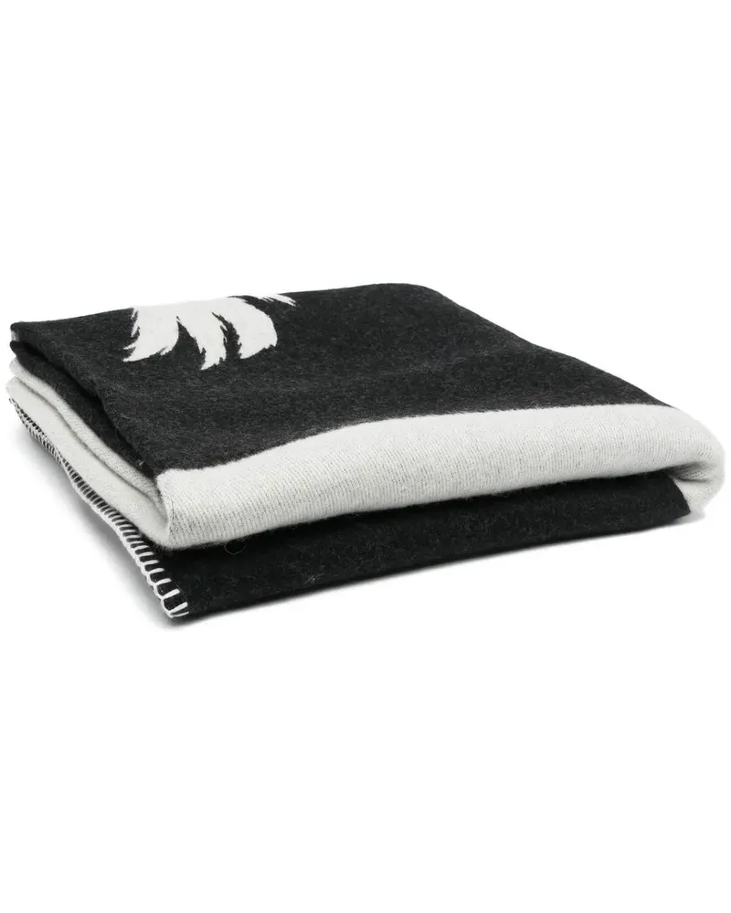Palm Angels Jacquard-Decke mit Palmenmuster - Schwarz Schwarz