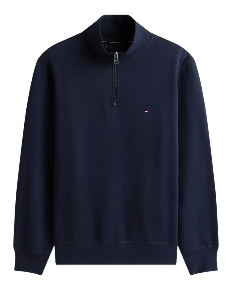 Tommy Hilfiger quarter-zip logo-embroidered sweatshirt - Blau Blau