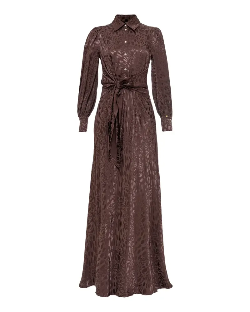 NISSA Viskose-Midikleid mit Leopardenprint - Braun Braun