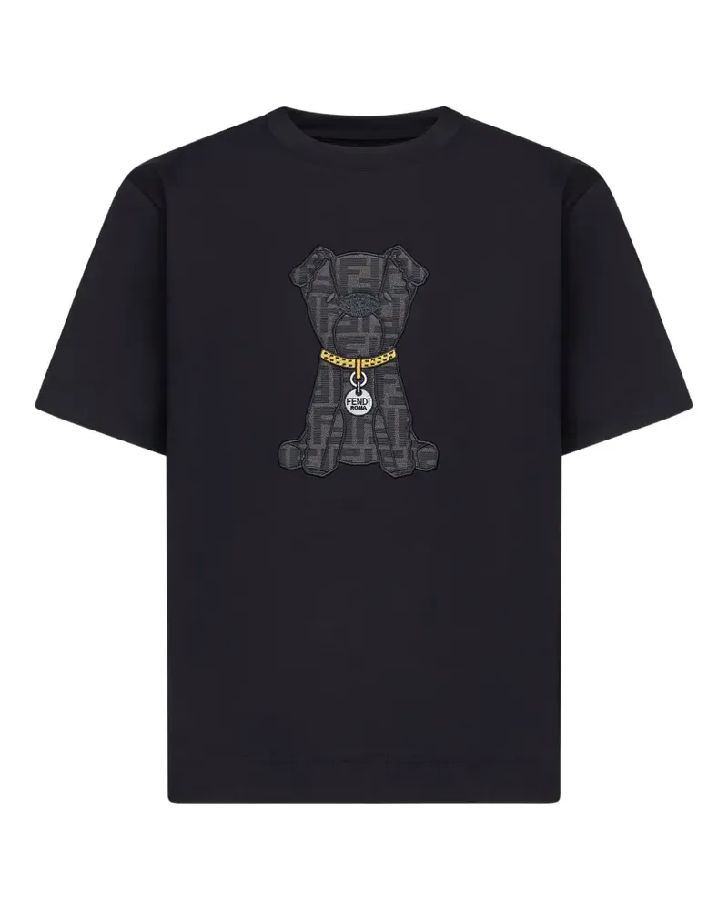 Fendi jacquard patch T-shirt - Schwarz Schwarz