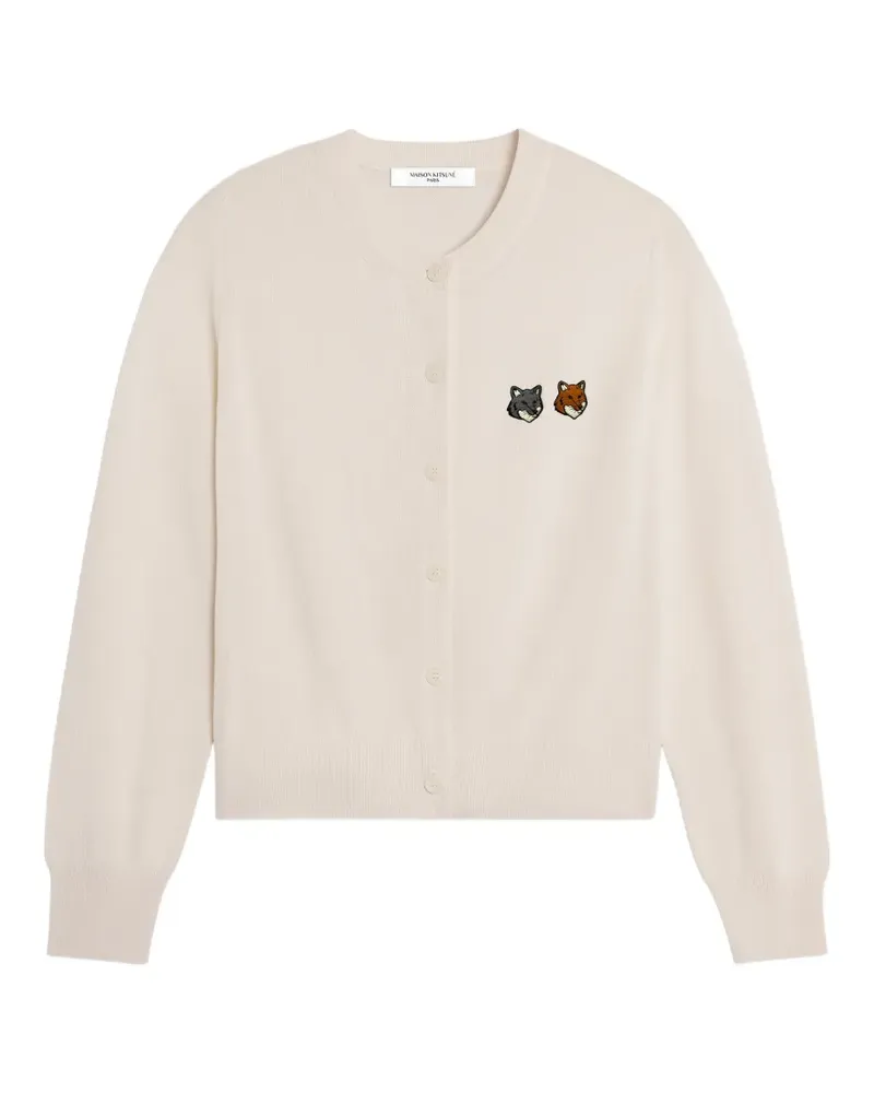Kitsuné Cardigan mit Fuchskopf-Patch - Nude Nude