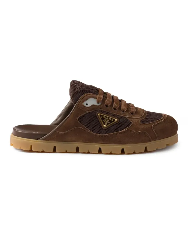 Prada Trail Mules aus Wildleder - Braun Braun