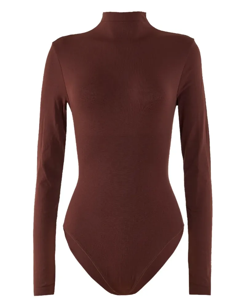 Wolford Langärmeliger Body mit Stehkragen - Braun Braun