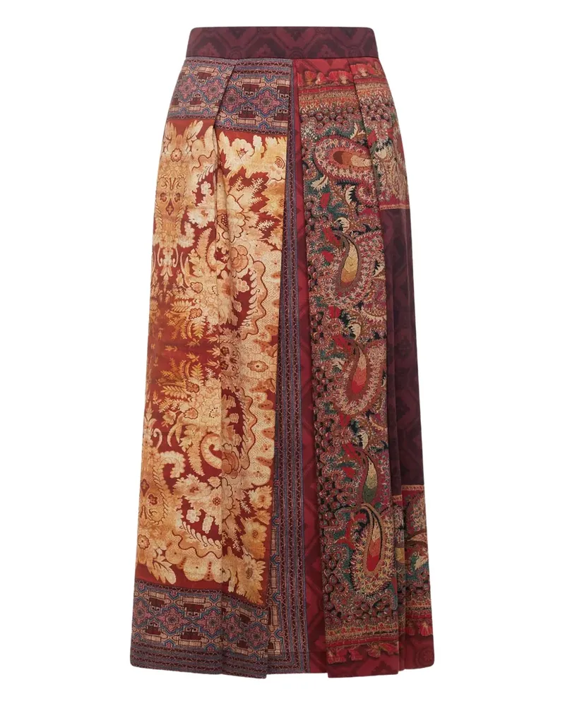 Pierre-Louis Mascia geometric-pattern maxi skirt - Rot Rot