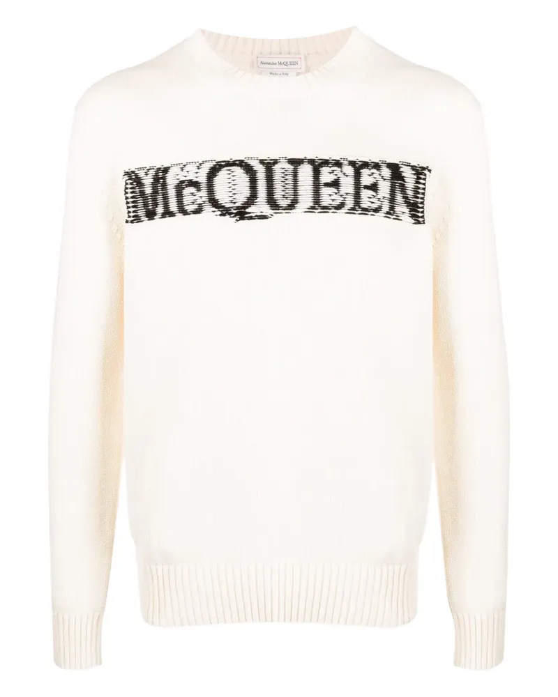 Alexander McQueen Pullover mit Intarsien-Logo - Weiß Weiß