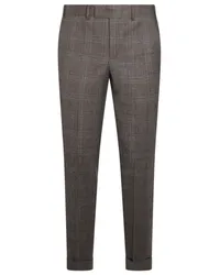 PT TORINO check-pattern tapered trousers Braun