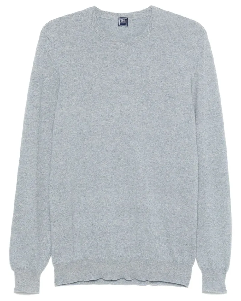 Fedeli Klassischer Kaschmirpullover - Blau Blau