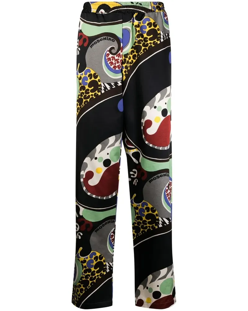 Moschino Gerade Hose mit abstraktem Print - Mehrfarbig Mehrfarbig
