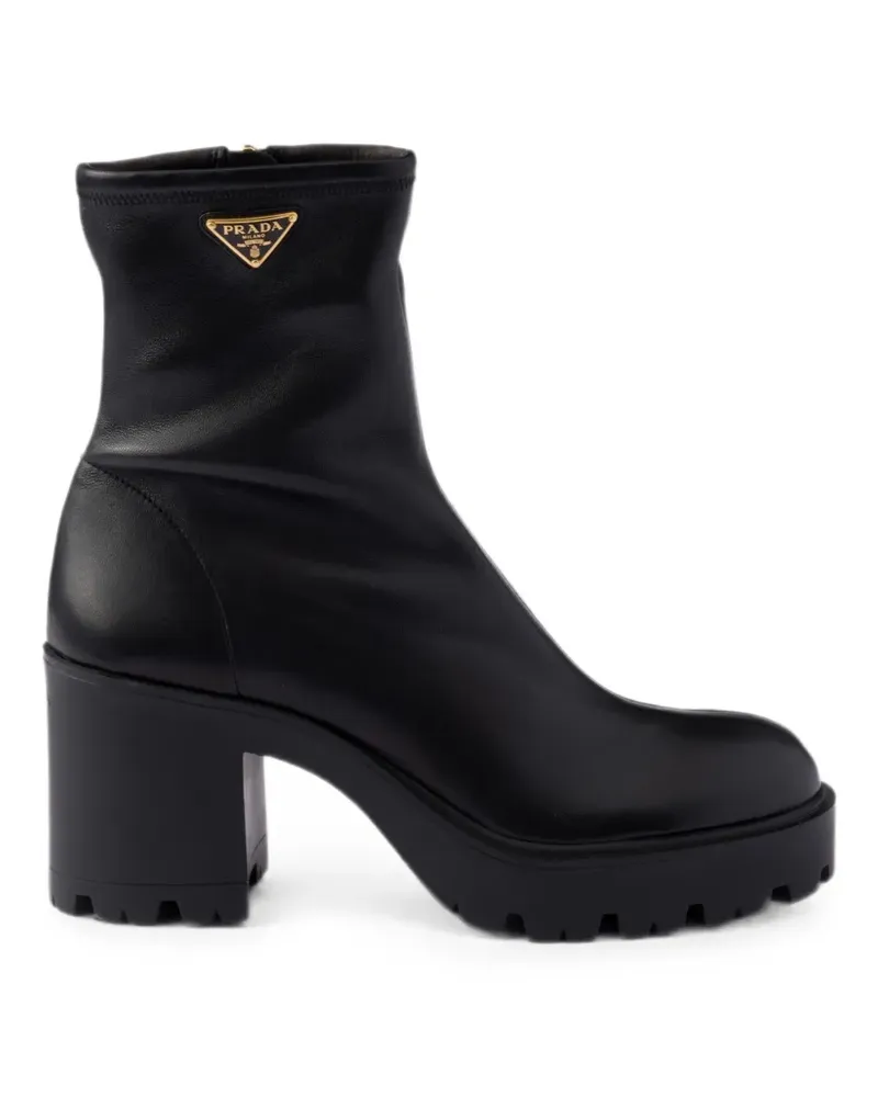 Prada stretch-nappa leather booties - Schwarz Schwarz