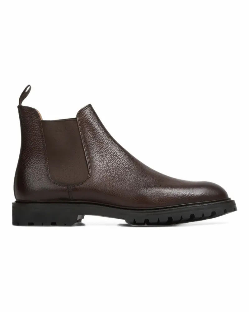 Crockett & Jones Chelsea grained leather ankle boots - Braun Braun