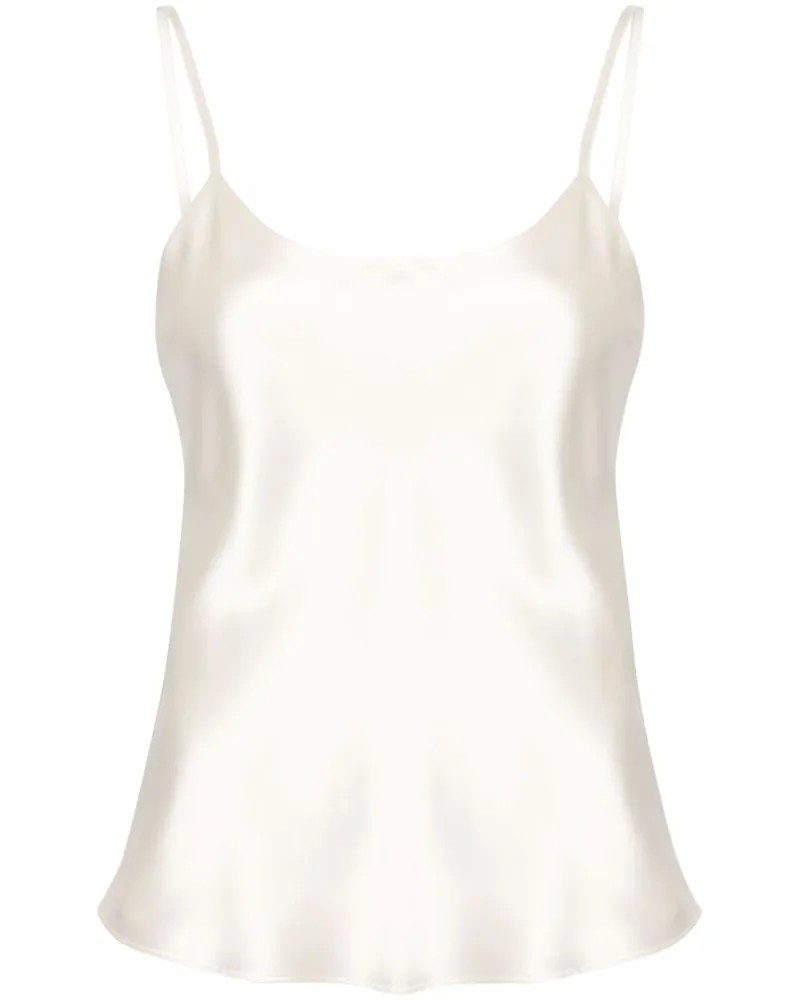 Max Mara Seidentop mit U-Ausschnitt - Nude Nude