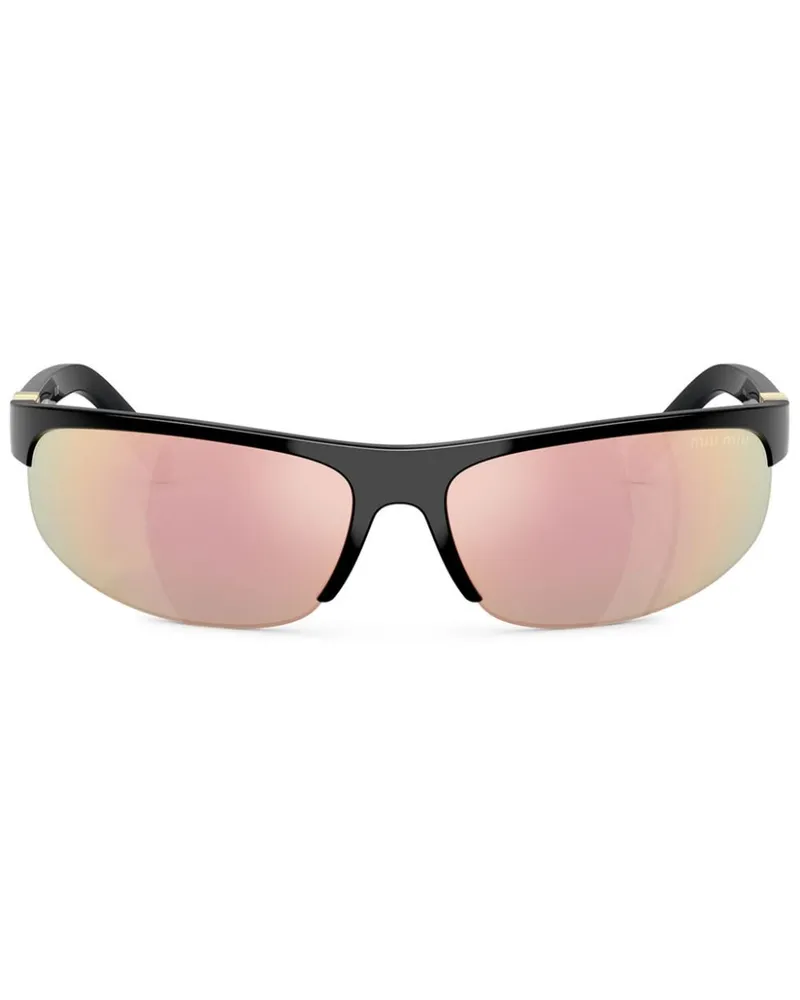 Miu Miu Sonnenbrille mit Oversized-Gestell - Schwarz Schwarz