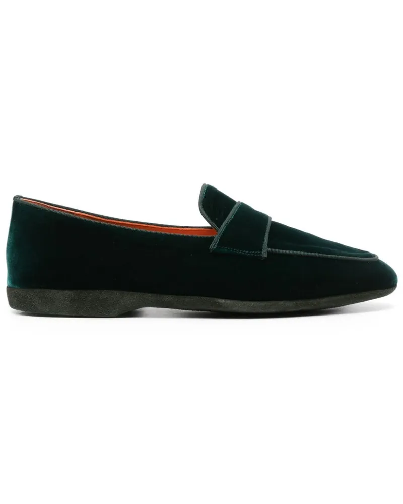 Santoni Slipper aus Samt - Grün Grün