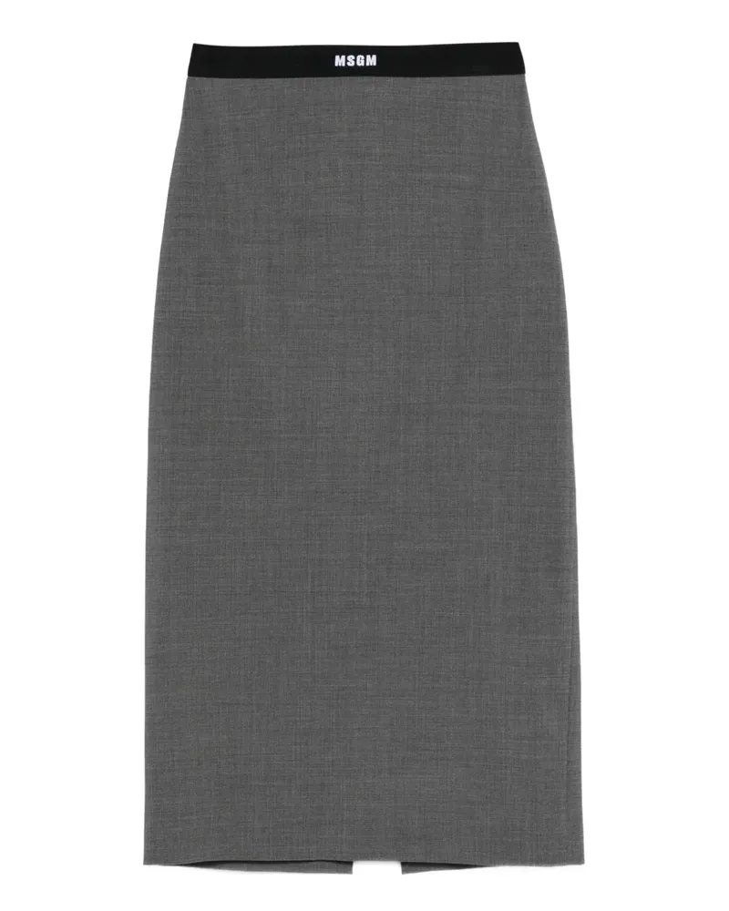 MSGM waistband-detail pencil skirt - Grau Grau