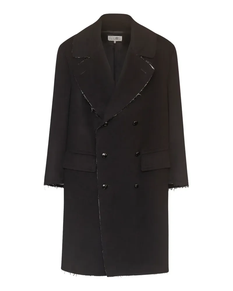 Maison Margiela Mantel mit ungesäumten Kanten - Schwarz Schwarz