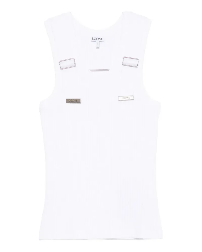 Loewe ribbed tank top - Weiß Weiß