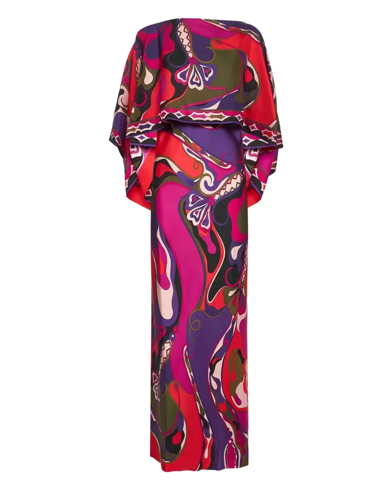 Emilio Pucci Cape-Maxikleid mit Orchideen-Print - Rot Rot
