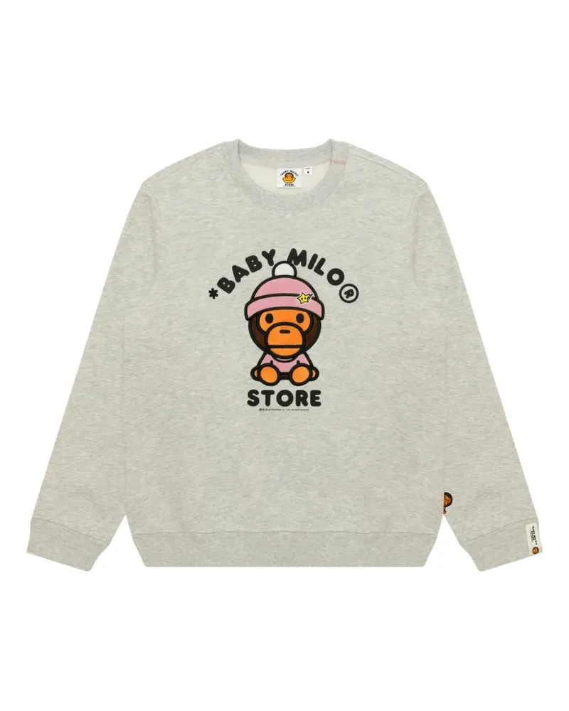 BAPE Langarmshirt mit Stickerei - Grau Grau
