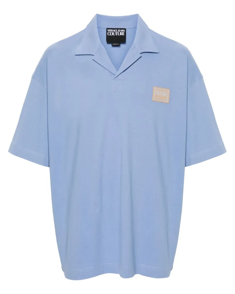 Versace Jeans Poloshirt mit Logo-Applikation - Blau Blau