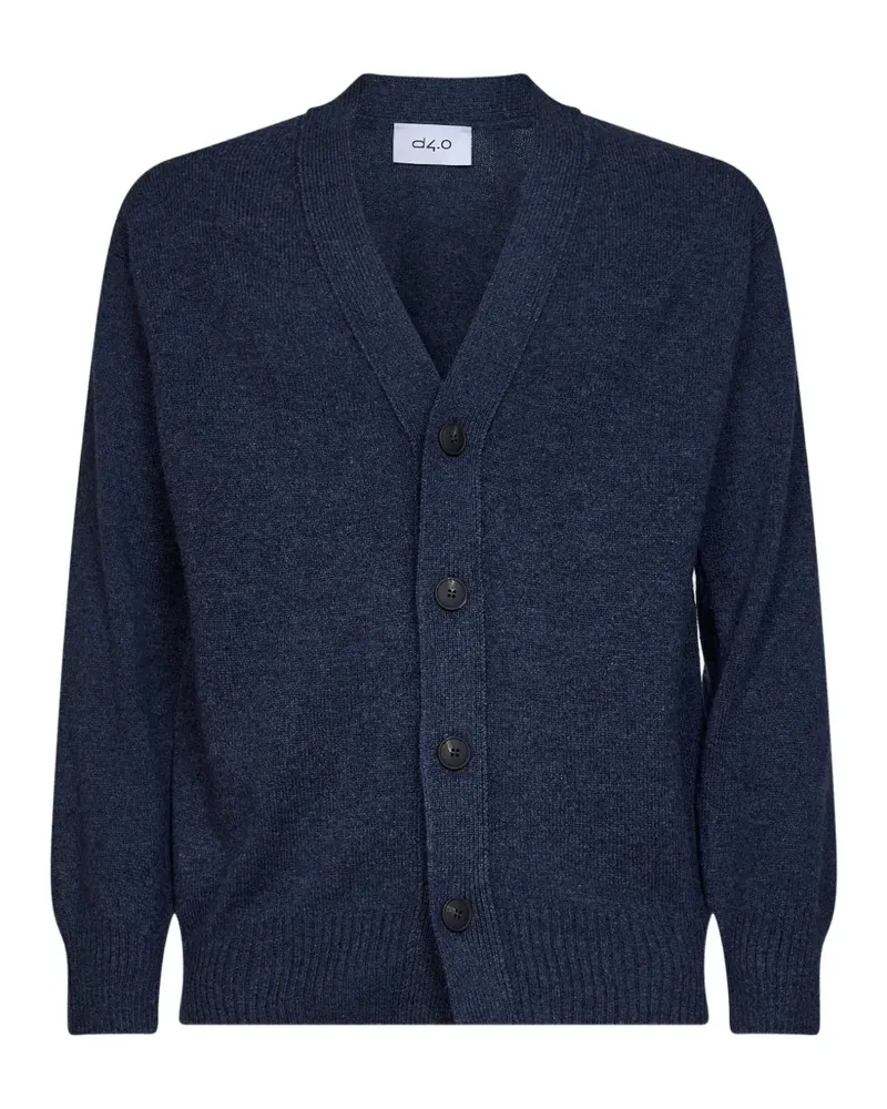 D4.0 V-neck button-up cardigan - Blau Blau