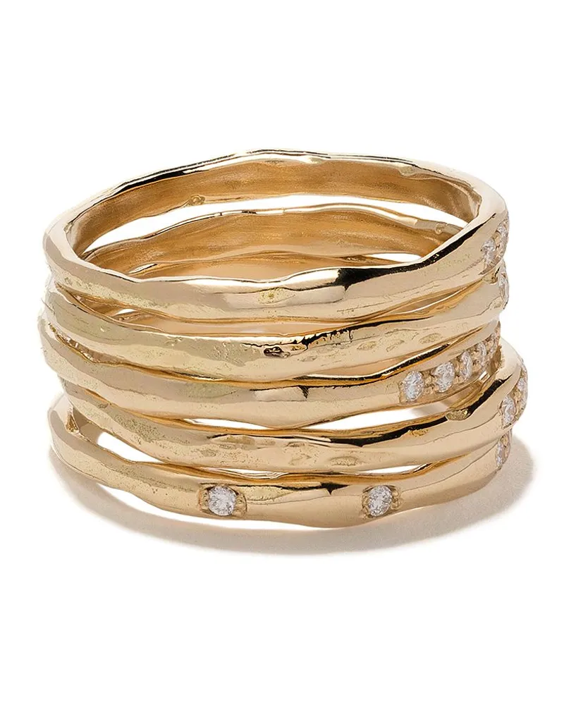 Wouters & Hendrix 18kt Gelbgoldring-Set mit Diamanten Gold