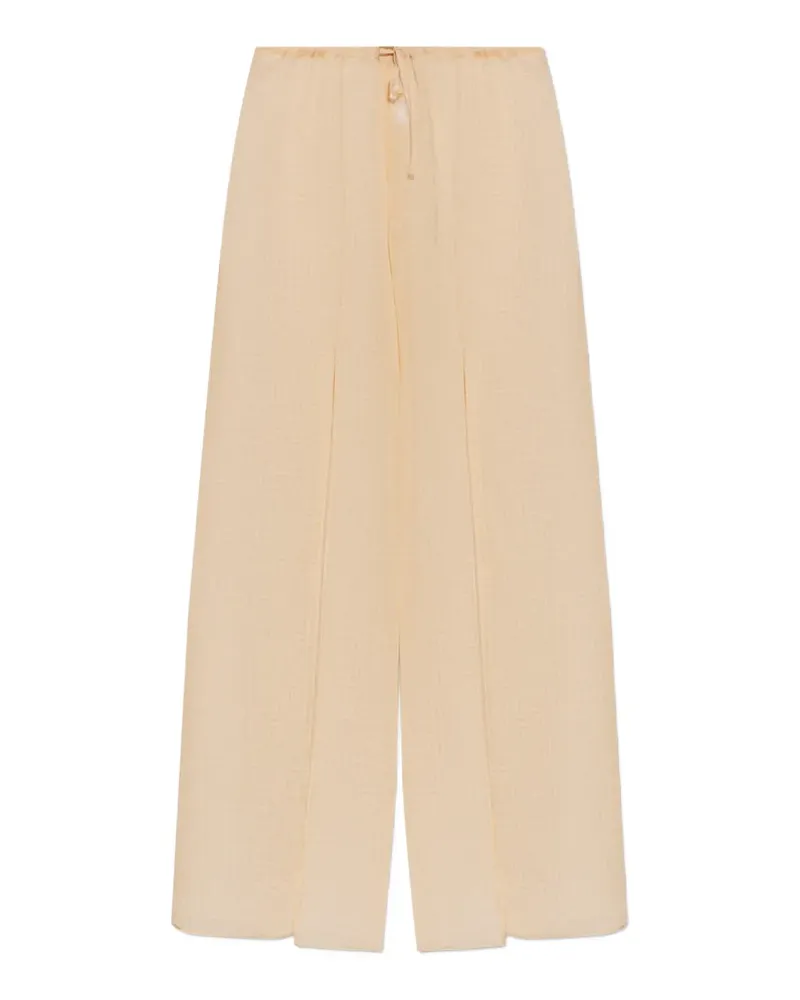 Balmain silk beach trousers with monogram - Nude Nude