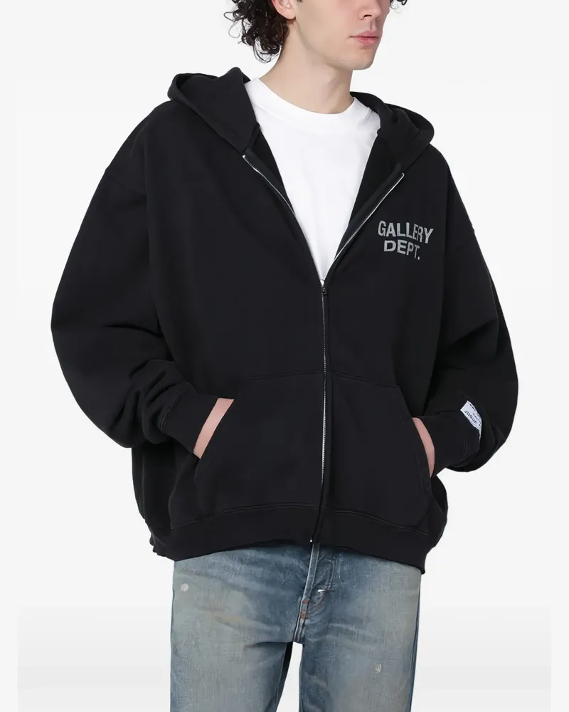 GALLERY DEPT. logo-print zip-up hoodie - Schwarz Schwarz