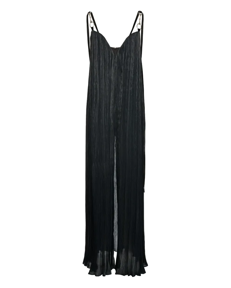 V:PM ATELIER Rossa plissé strap maxi dress - Schwarz Schwarz