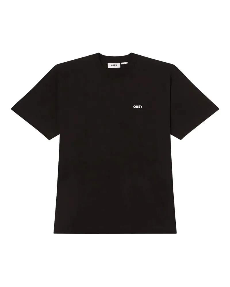 Obey T-Shirt mit Logo-Stickerei - Schwarz Schwarz