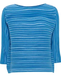 Issey Miyake Plissierte Sheer Bounce Bluse Blau