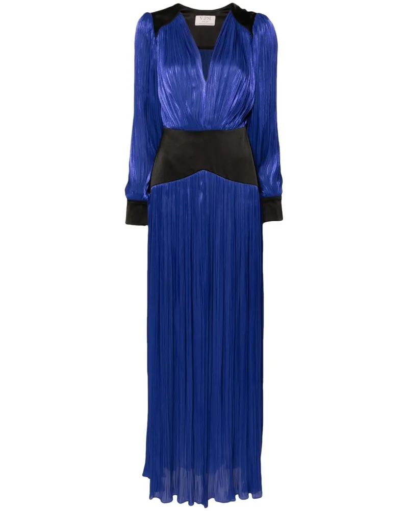 V:PM ATELIER Delilah Plissee-Abendkleid - Blau Blau