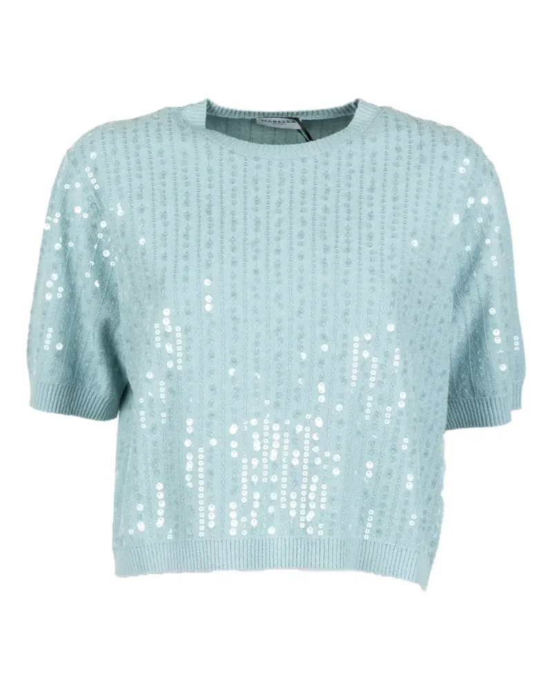 MARELLA sequin short-sleeve top - Blau Blau