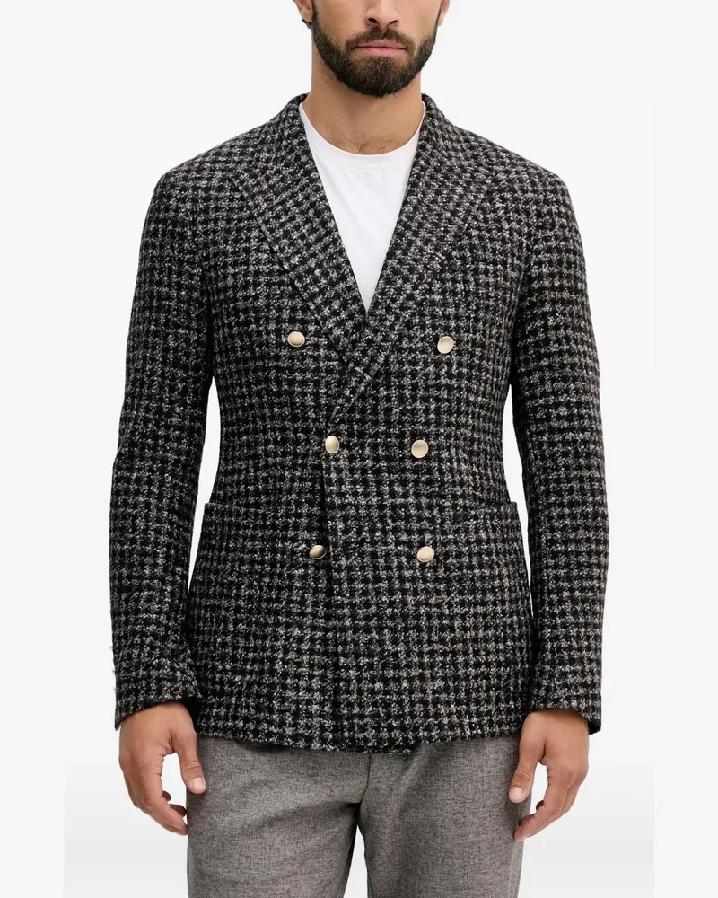 JOOP! Heazy check-pattern double-breasted blazer - Schwarz Schwarz