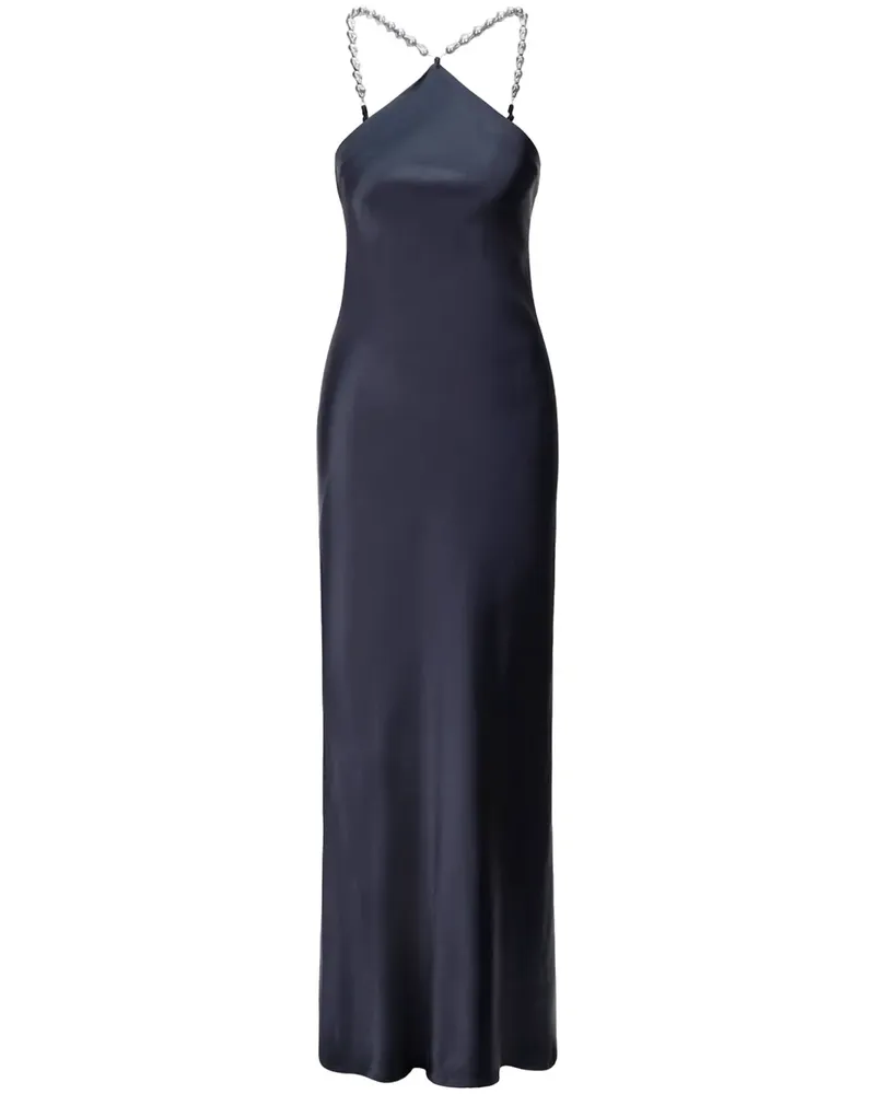 STAUD Cadence Maxikleid aus Satin - Blau Blau