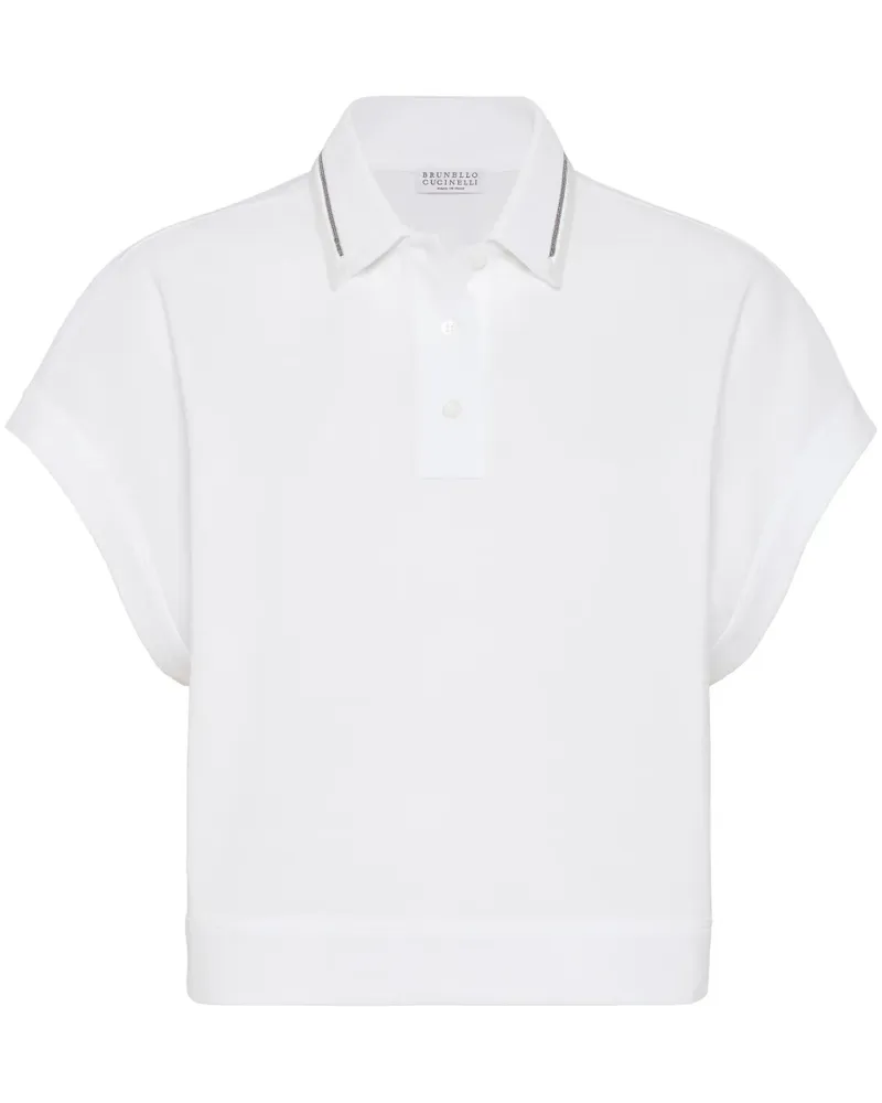 Brunello Cucinelli Poloshirt mit Monili-Kette - Weiß Weiß