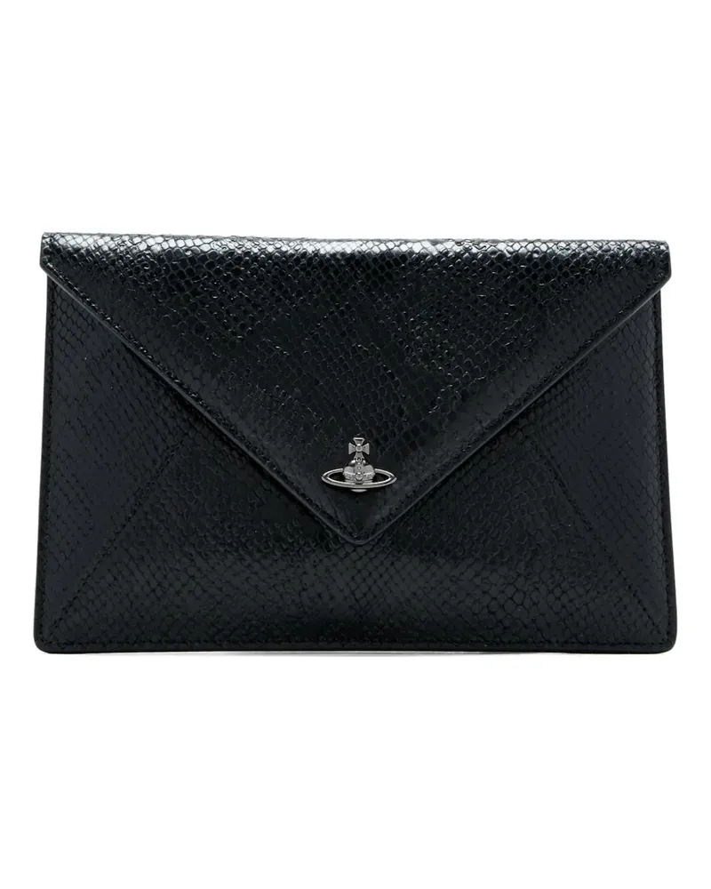 Vivienne Westwood Orb leather clutch bag - Schwarz Schwarz