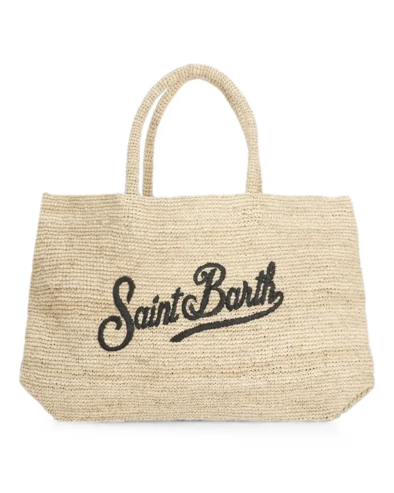 MC2 Saint Barth Raffia Beach embroidered tote bag - Nude Nude