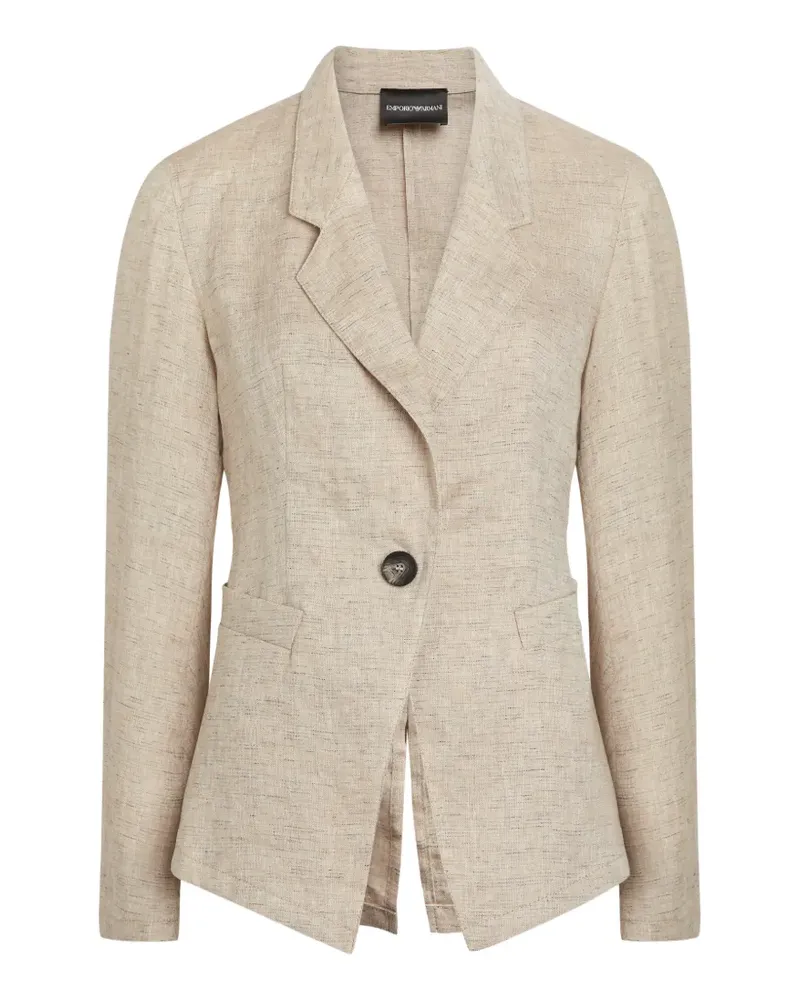Emporio Armani Chambray button flap blazer - Nude Nude