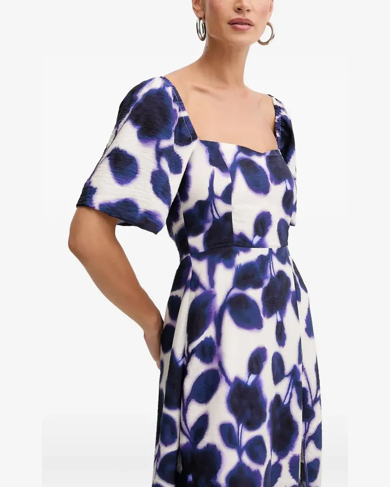 Morgan floral square-neck midi dress - Weiß Weiß