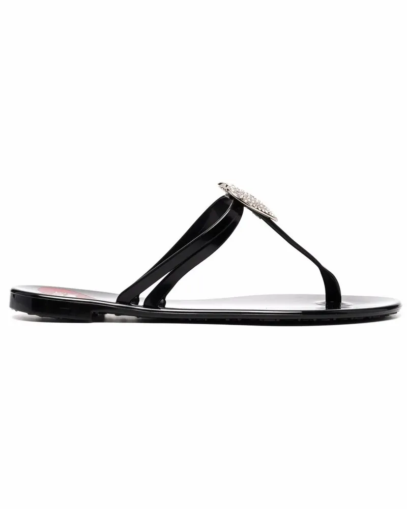 Moschino Flip-Flops mit Kristallen - Schwarz Schwarz