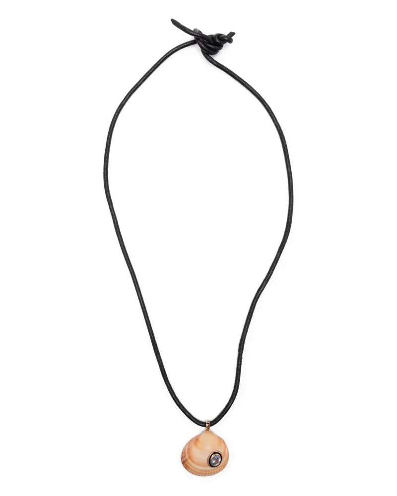 DEZSO 18kt Natural Anadara Rotgoldhalskette mit Saphir - Rosa Rosa
