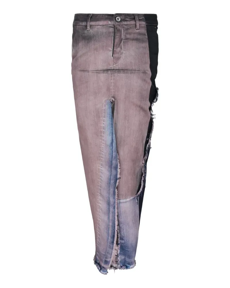 Rick Owens deconstructed frayed-edge maxi skirt - Rosa Rosa