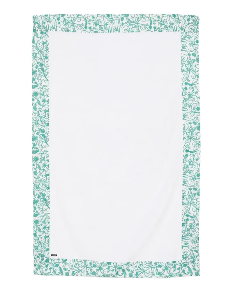 Kiton floral-border beach towel - Weiß Weiß
