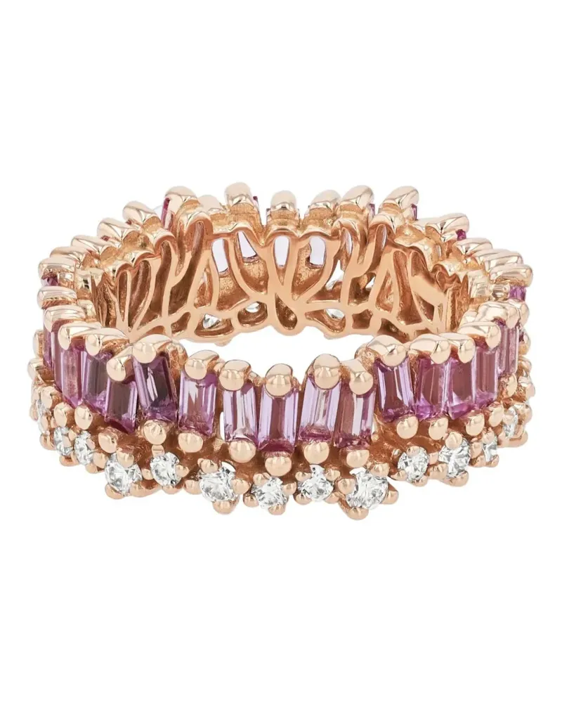 Suzanne Kalan 18kt Rotgoldring mit Diamanten - Rosa Rosa