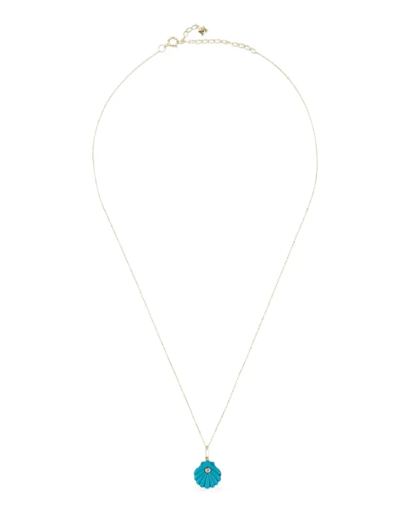 MATEO Venus Shell Halskette mit Türkis und Diamant - Gold Gold