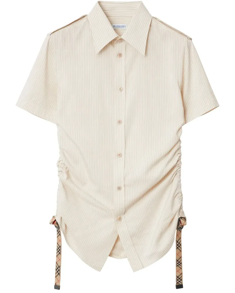 Burberry Gestreiftes Seidenhemd - Nude Nude
