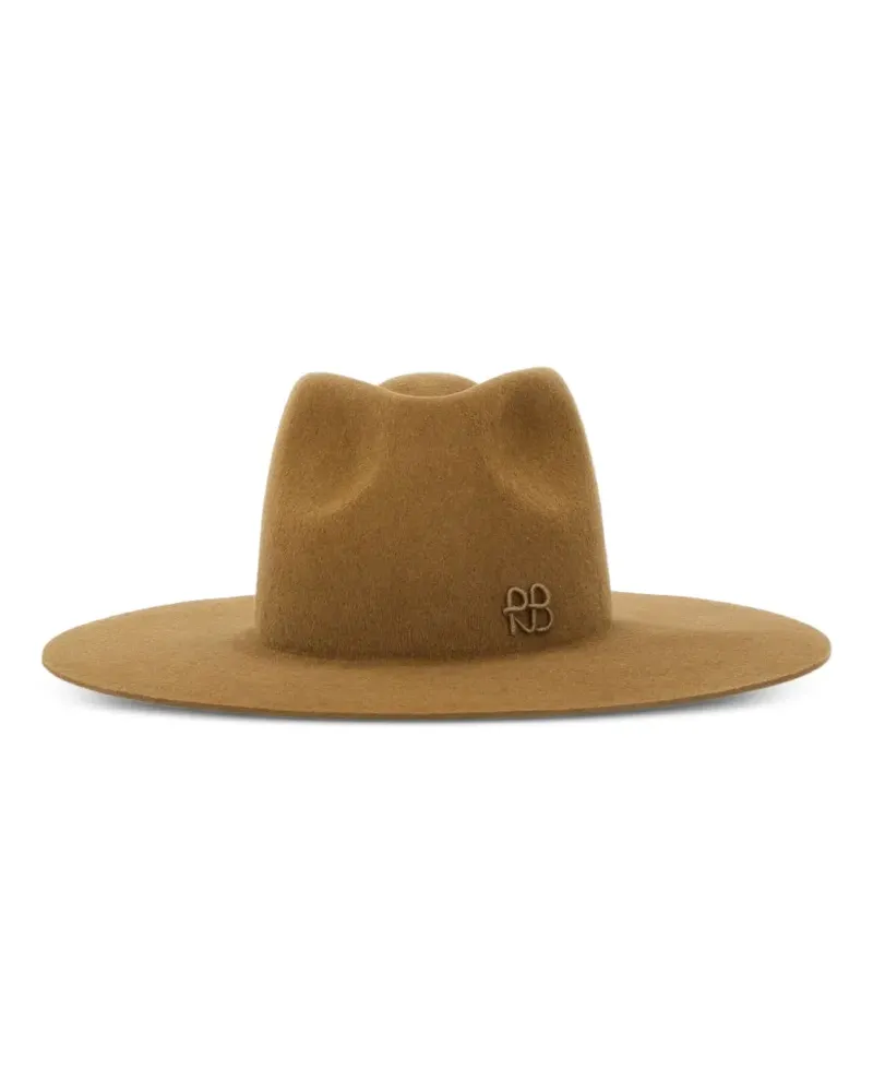 RUSLAN BAGINSKIY Filz-Fedora mit Logo-Detail - Braun Braun